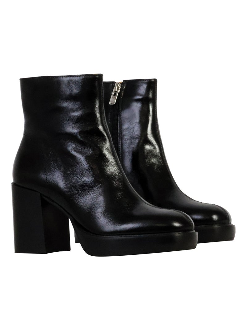 Bottines Cuir Emilie Karston Clea Noir - Kiabi