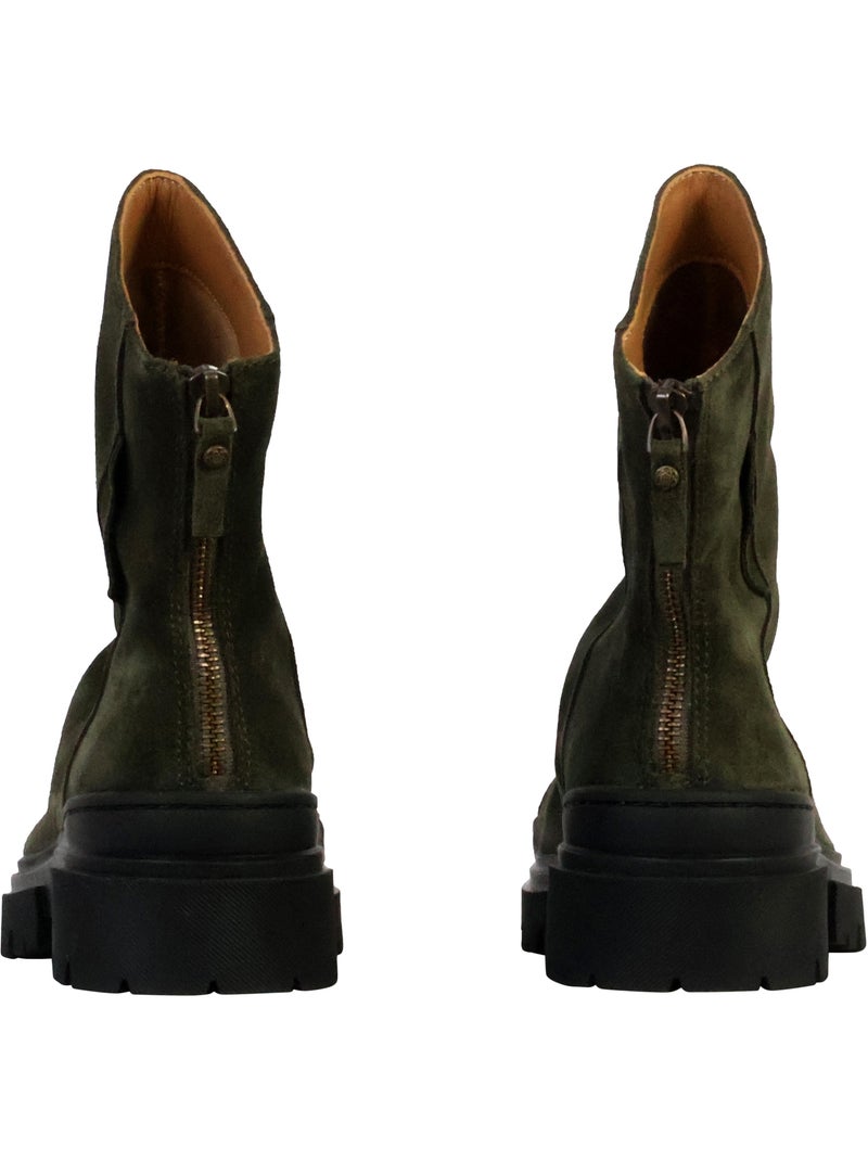 Bottines Cuir Emilie Karston Fressia Kaki - Kiabi