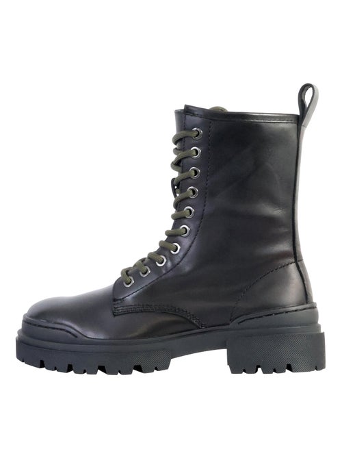 Bottines Cuir Emilie Karston Mauve - Kiabi