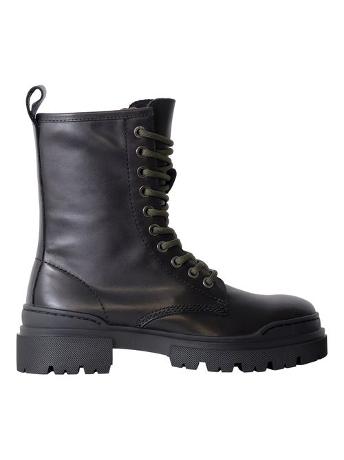Bottines Cuir Emilie Karston Mauve - Kiabi