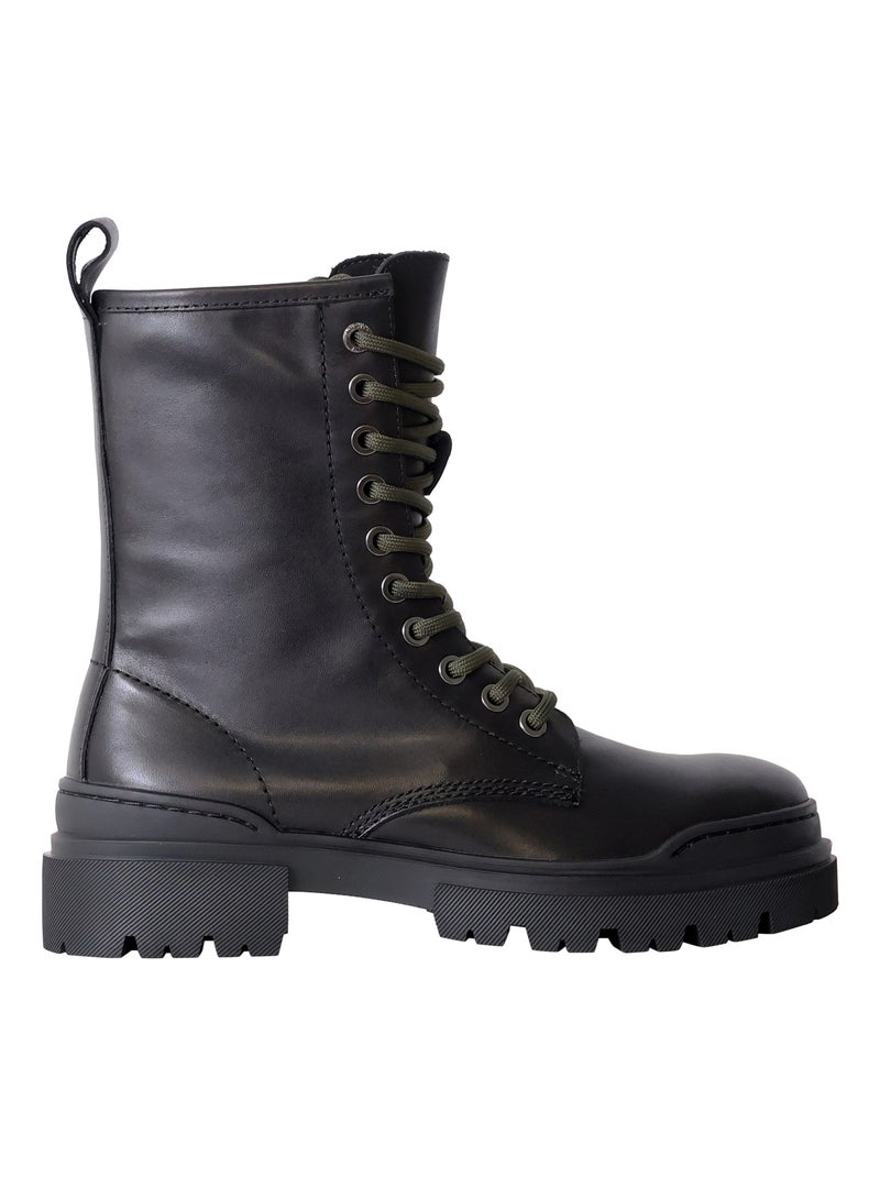 Bottines Cuir Emilie Karston Mauve Noir - Kiabi