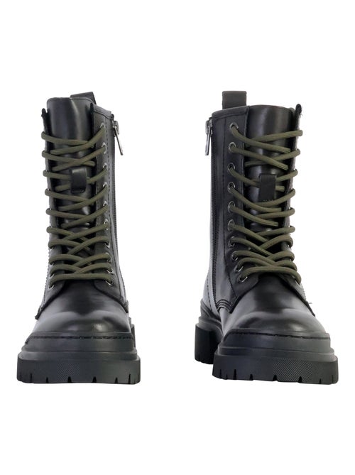Bottines Cuir Emilie Karston Mauve - Kiabi
