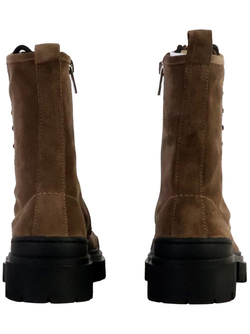 Bottines Cuir Emilie Karston Mauve - Kiabi