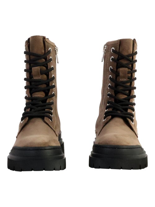 Bottines Cuir Emilie Karston Mauve - Kiabi