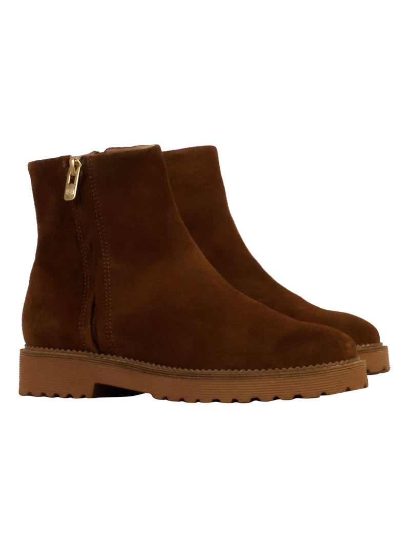 Bottines Cuir Emilie Karston Ondine Camel - Kiabi