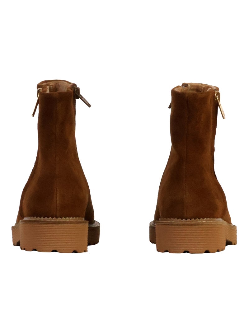 Bottines Cuir Emilie Karston Ondine Camel - Kiabi