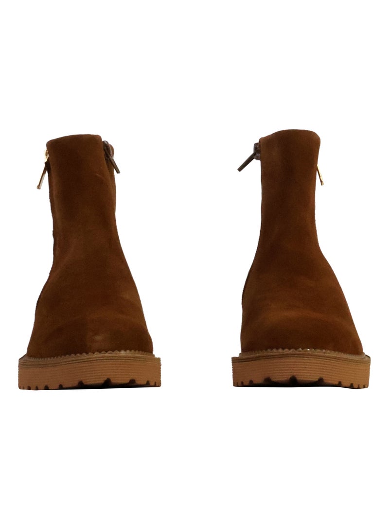 Bottines Cuir Emilie Karston Ondine Camel - Kiabi