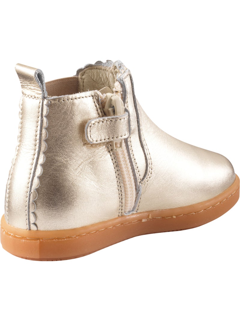 Bottines cuir enfant Rosy Doré/or - Kiabi