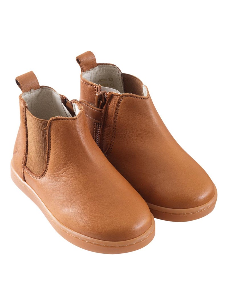 Bottines cuir enfant Rosy Marron - Kiabi