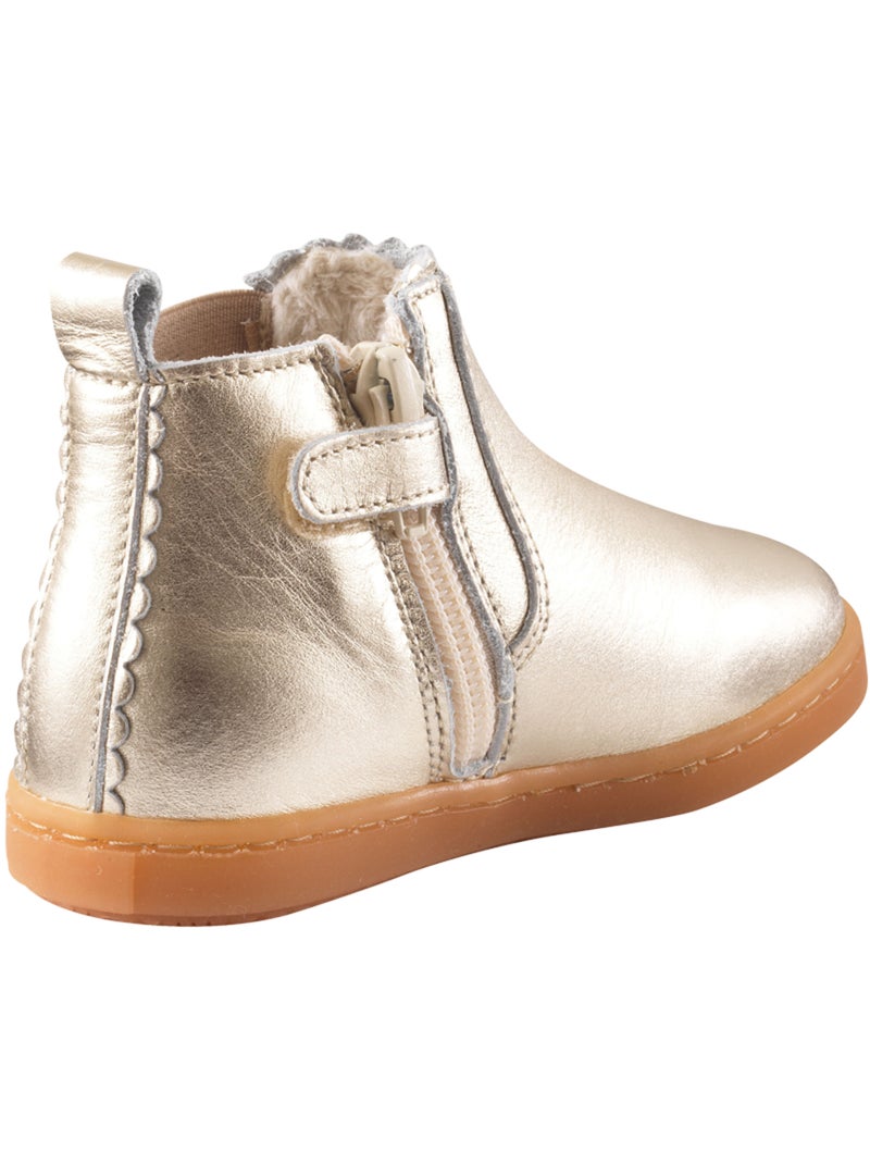 Bottines cuir fourrées enfant Rosy Doré/or - Kiabi