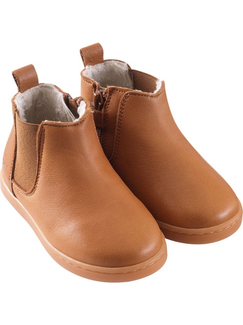 Bottines cuir fourrées enfant rosy - Kiabi