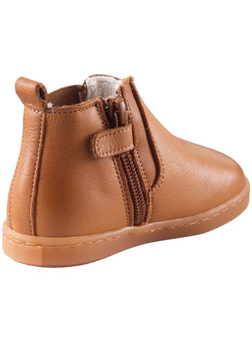 Bottines cuir fourrées enfant rosy - Kiabi