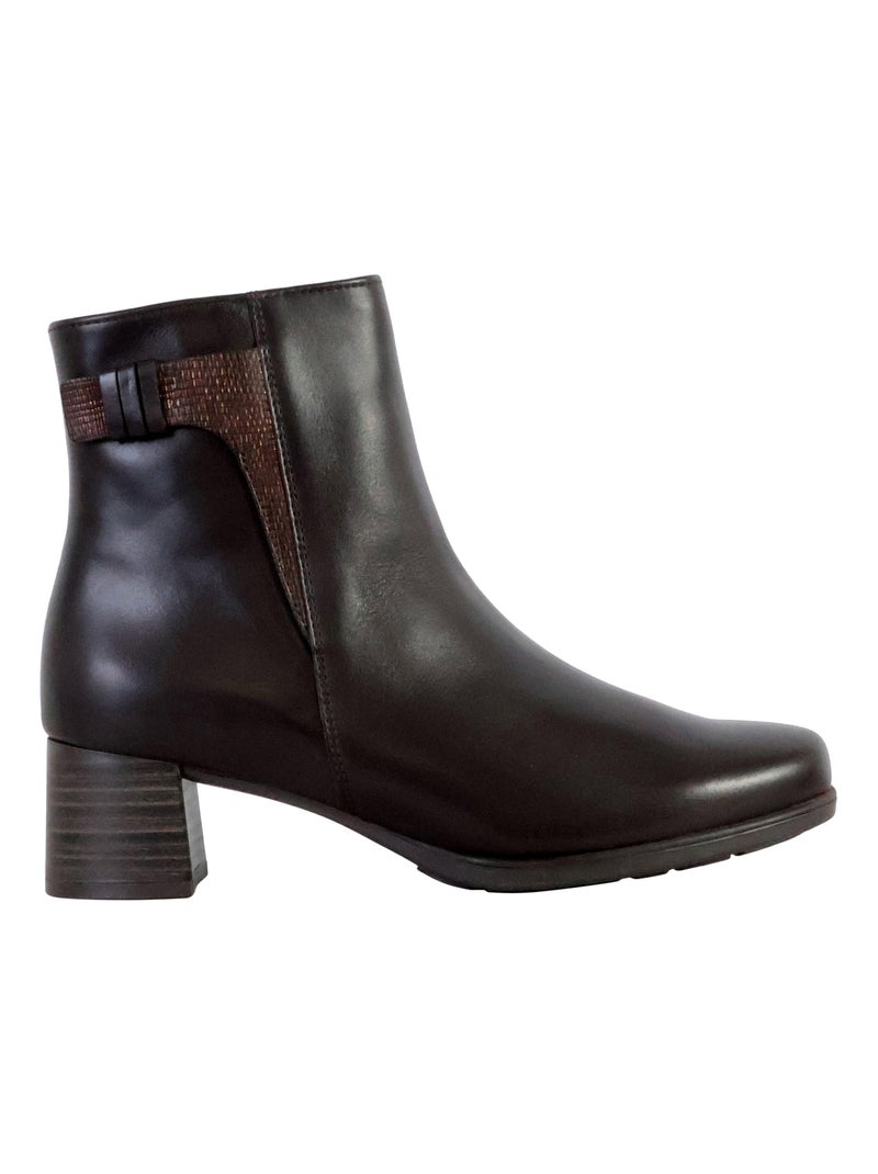 Bottines Cuir Gabor Foulard Marron foncé - Kiabi