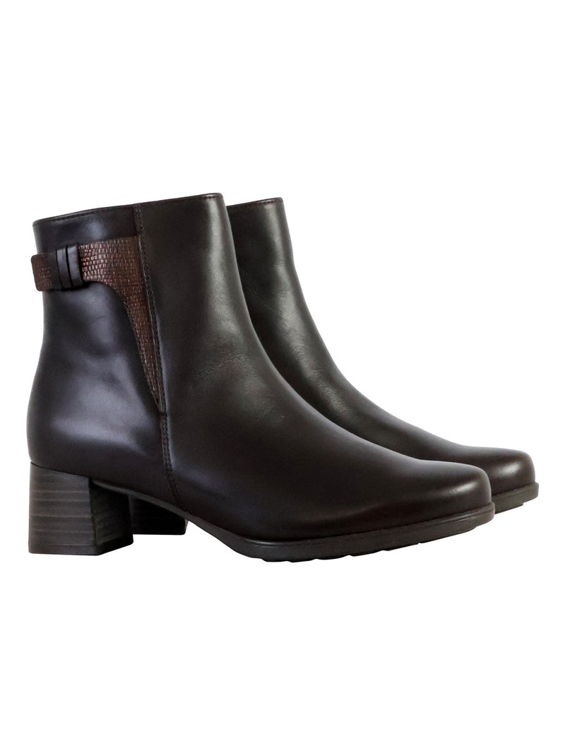 Bottines Cuir Gabor Foulard Marron foncé - Kiabi