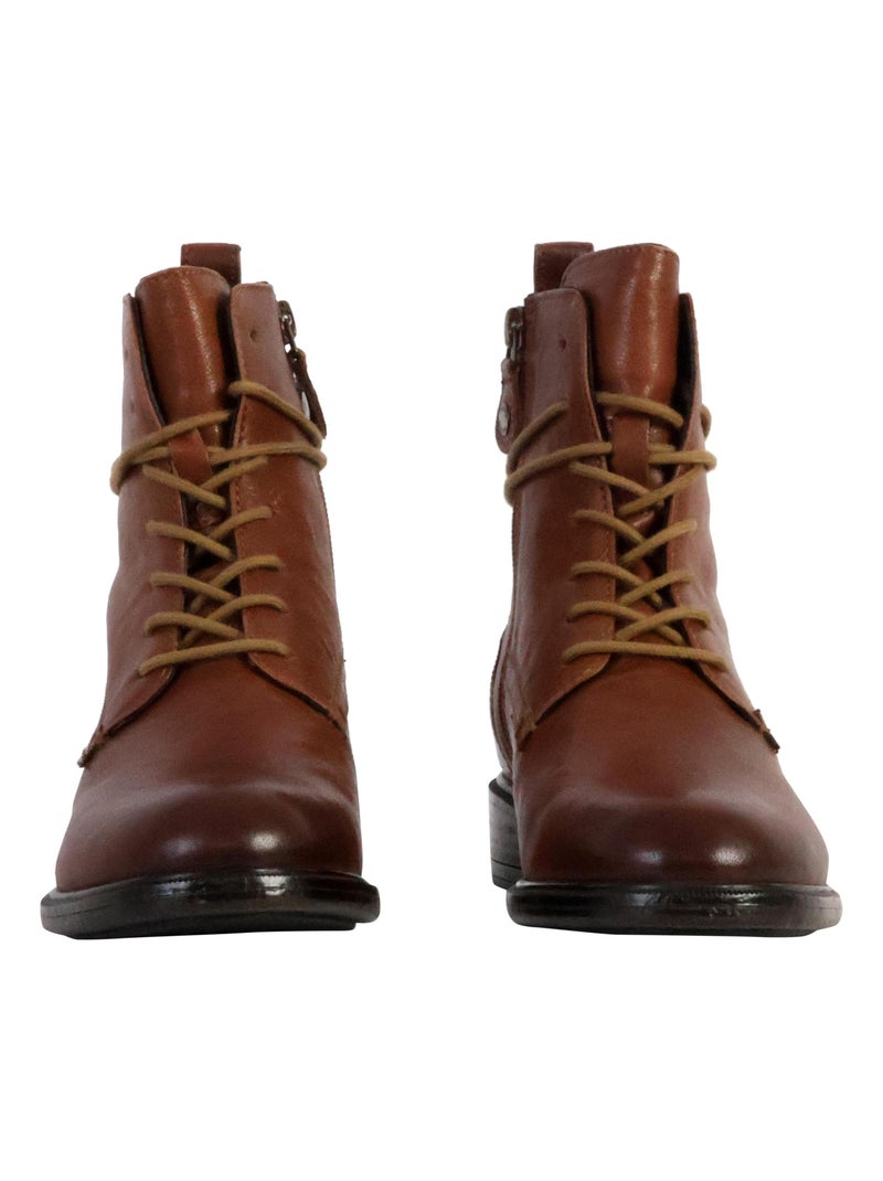Bottines Cuir Geox Catria Marron - Kiabi