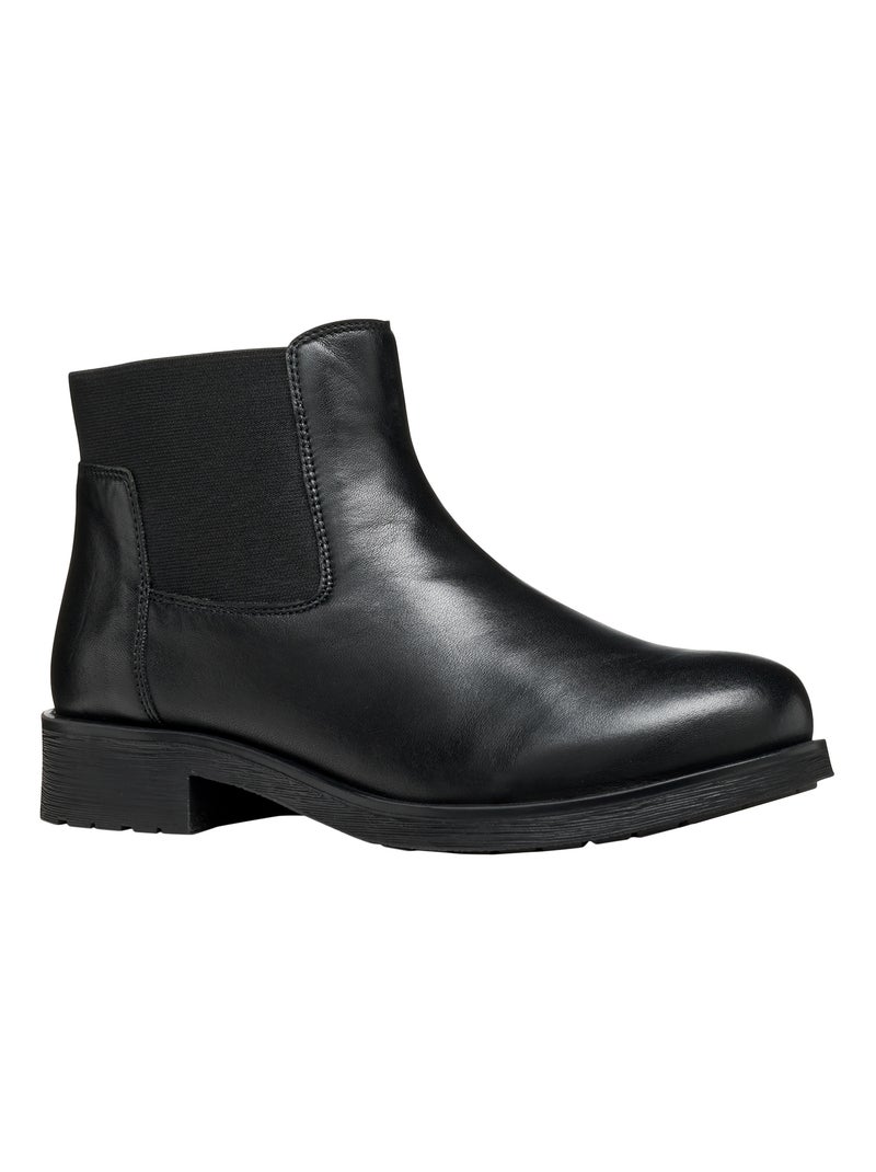 Bottines Cuir Geox Rawelle Noir - Kiabi