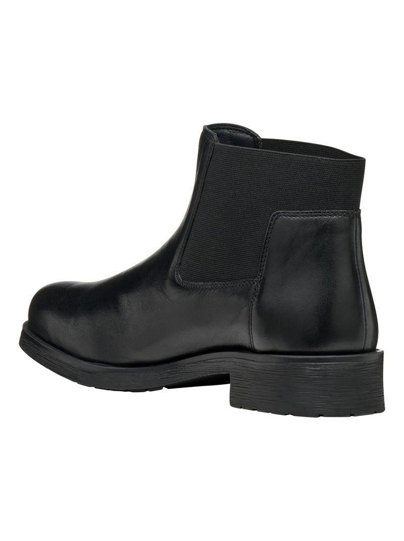 Bottines Cuir Geox Rawelle Noir - Kiabi