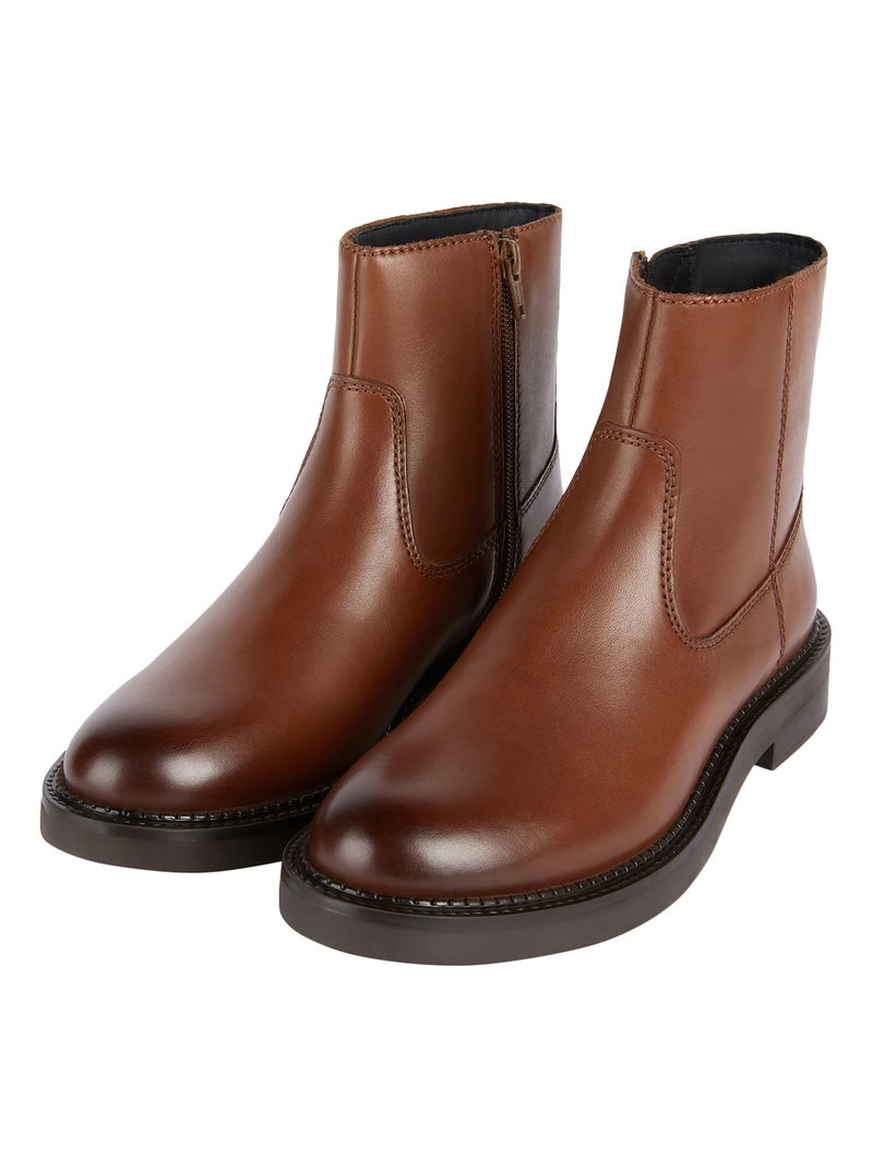 Bottines Cuir Geox Serilda Marron - Kiabi