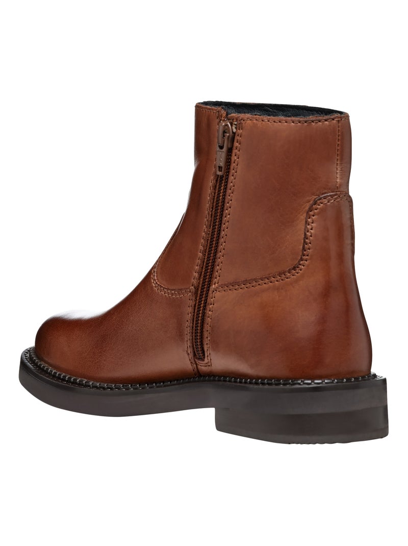 Bottines Cuir Geox Serilda Marron - Kiabi