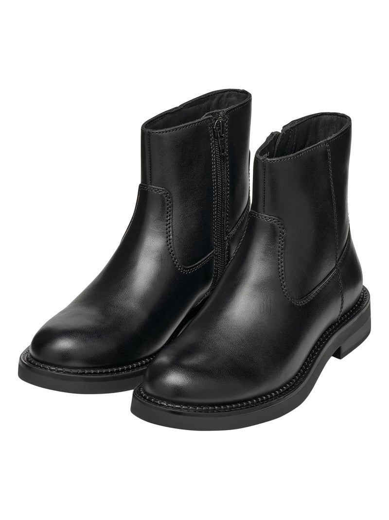 Bottines Cuir Geox Serilda Noir - Kiabi