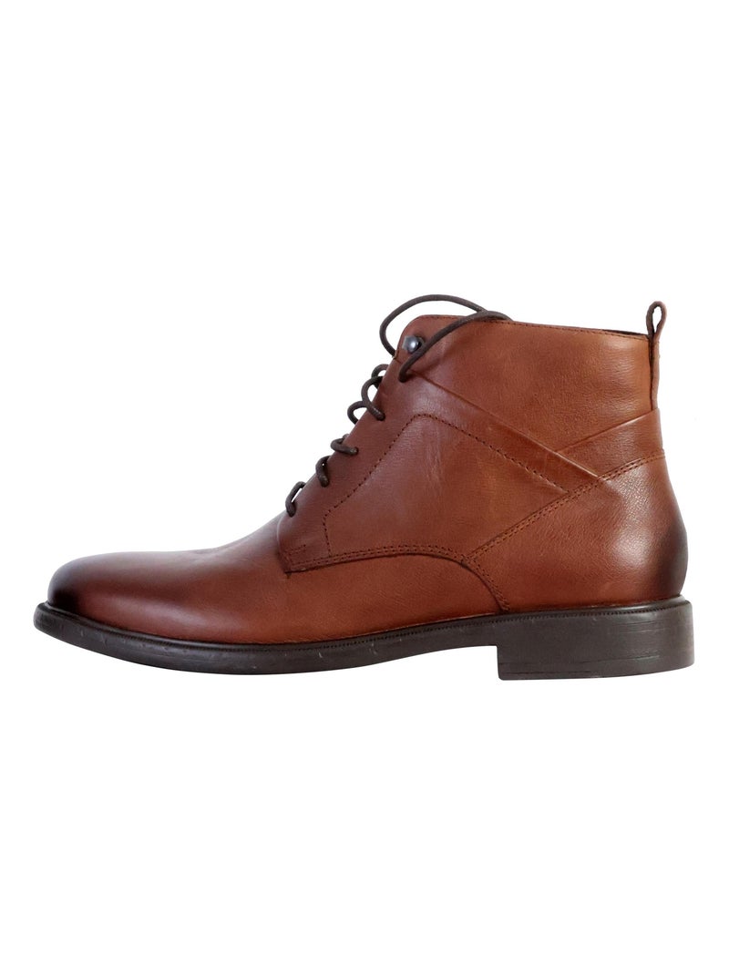 Bottines Cuir Geox Terence Marron - Kiabi