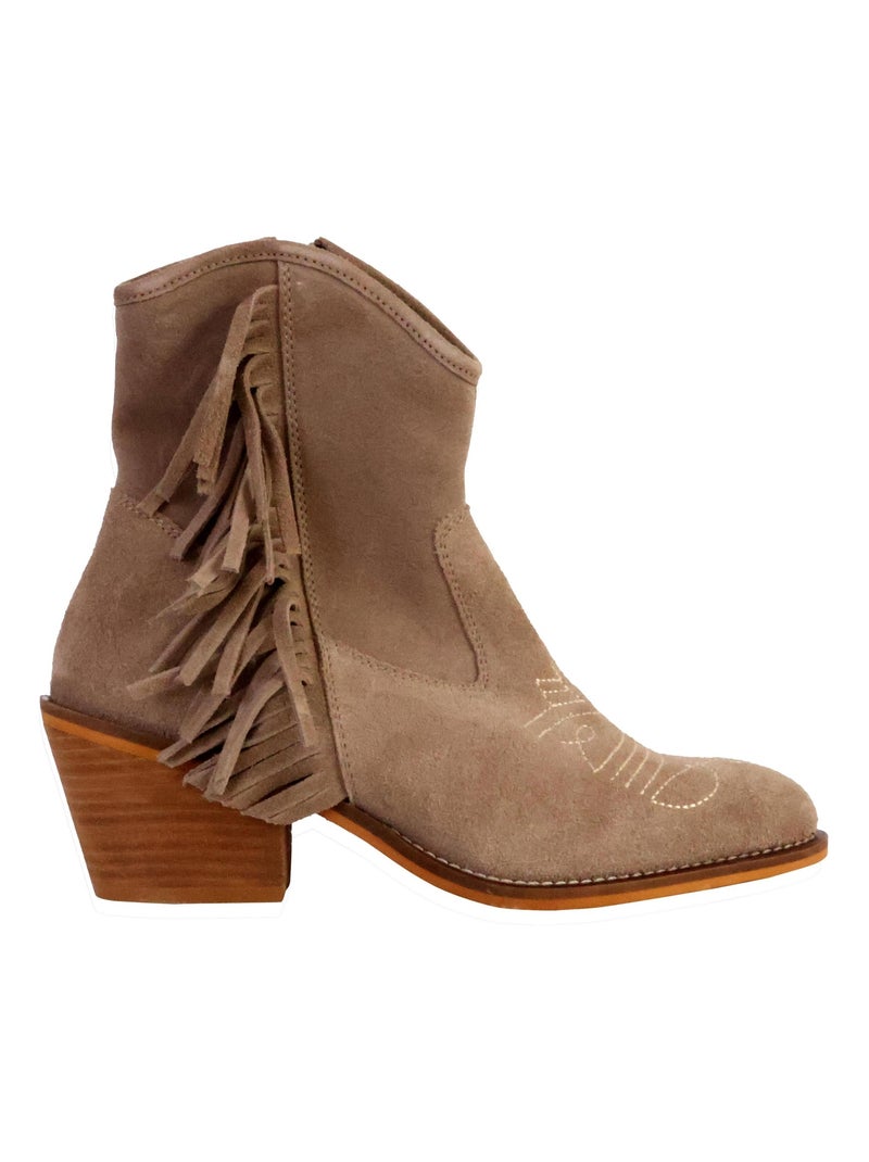 Bottines Cuir Kaporal Jylia Beige - Kiabi