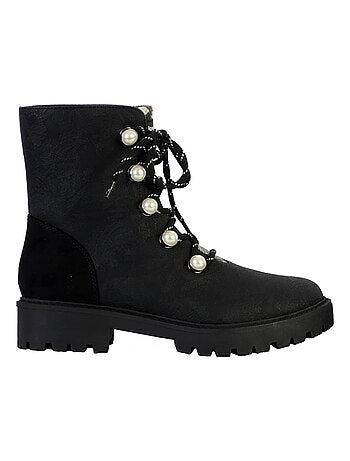 Bottines Cuir Montante Desigual Biker Pearl