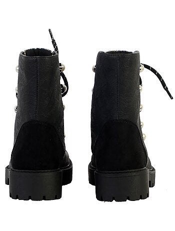 Bottines Cuir Montante Desigual Biker Pearl