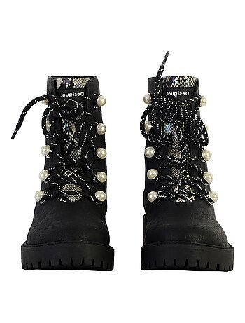 Bottines Cuir Montante Desigual Biker Pearl
