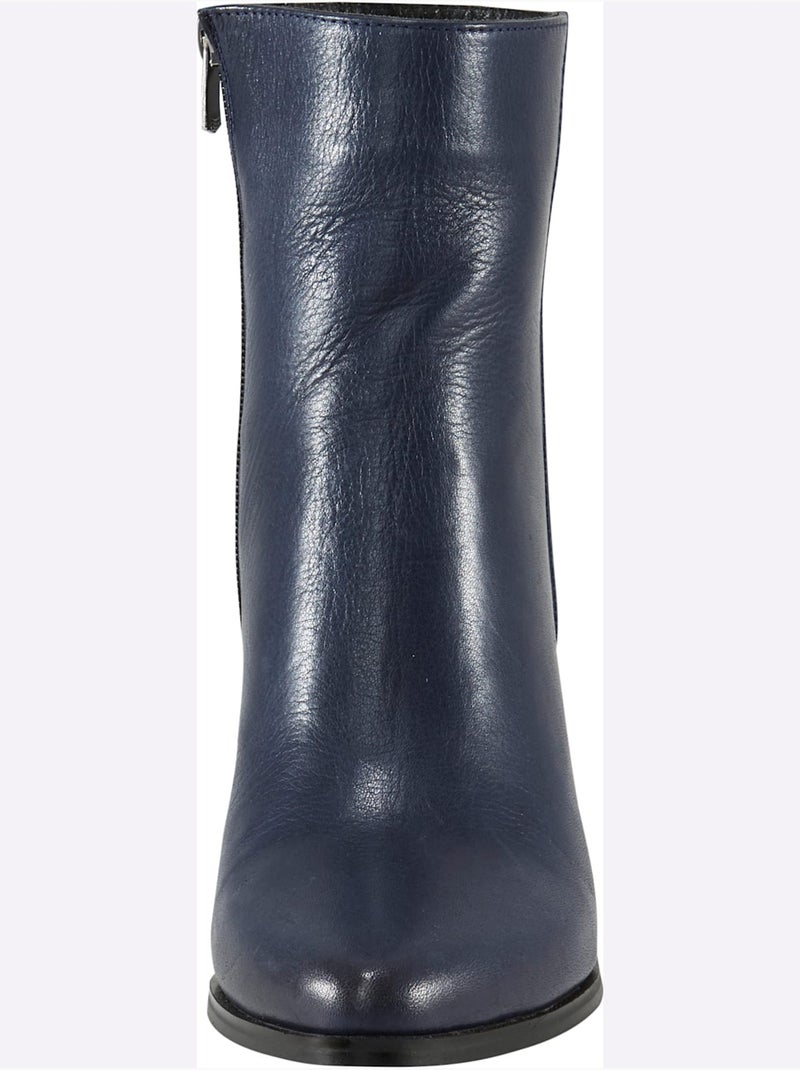 Bottines Cuir Nappa De Vache - Taille Standard - Helline Bleu foncé - Kiabi