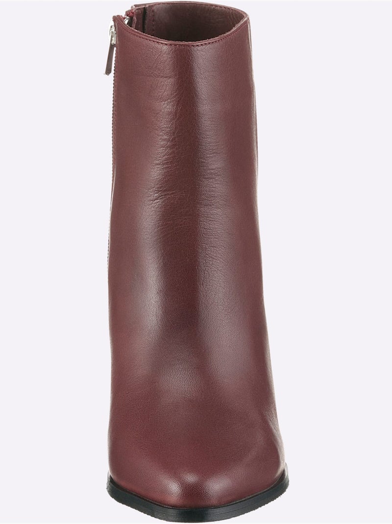 Bottines Cuir Nappa De Vache - Taille Standard - Helline Bordeaux - Kiabi