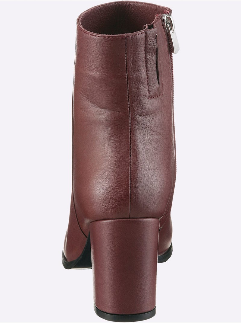 Bottines Cuir Nappa De Vache - Taille Standard - Helline Bordeaux - Kiabi