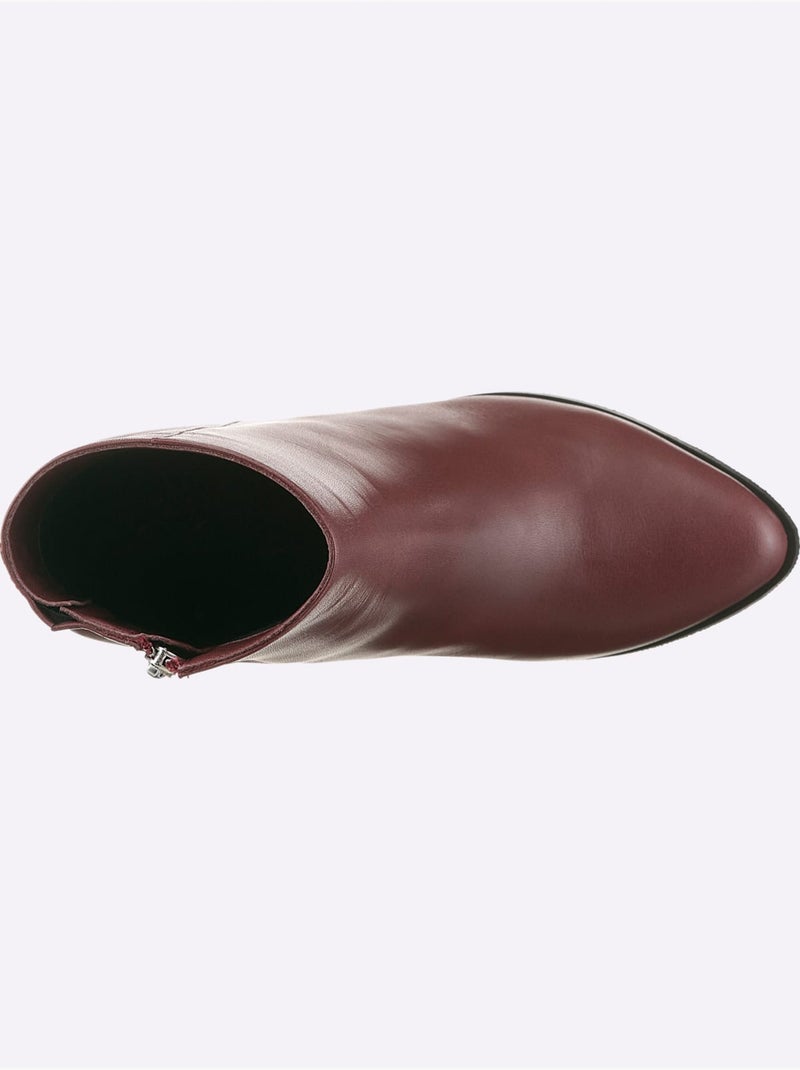 Bottines Cuir Nappa De Vache - Taille Standard - Helline Bordeaux - Kiabi