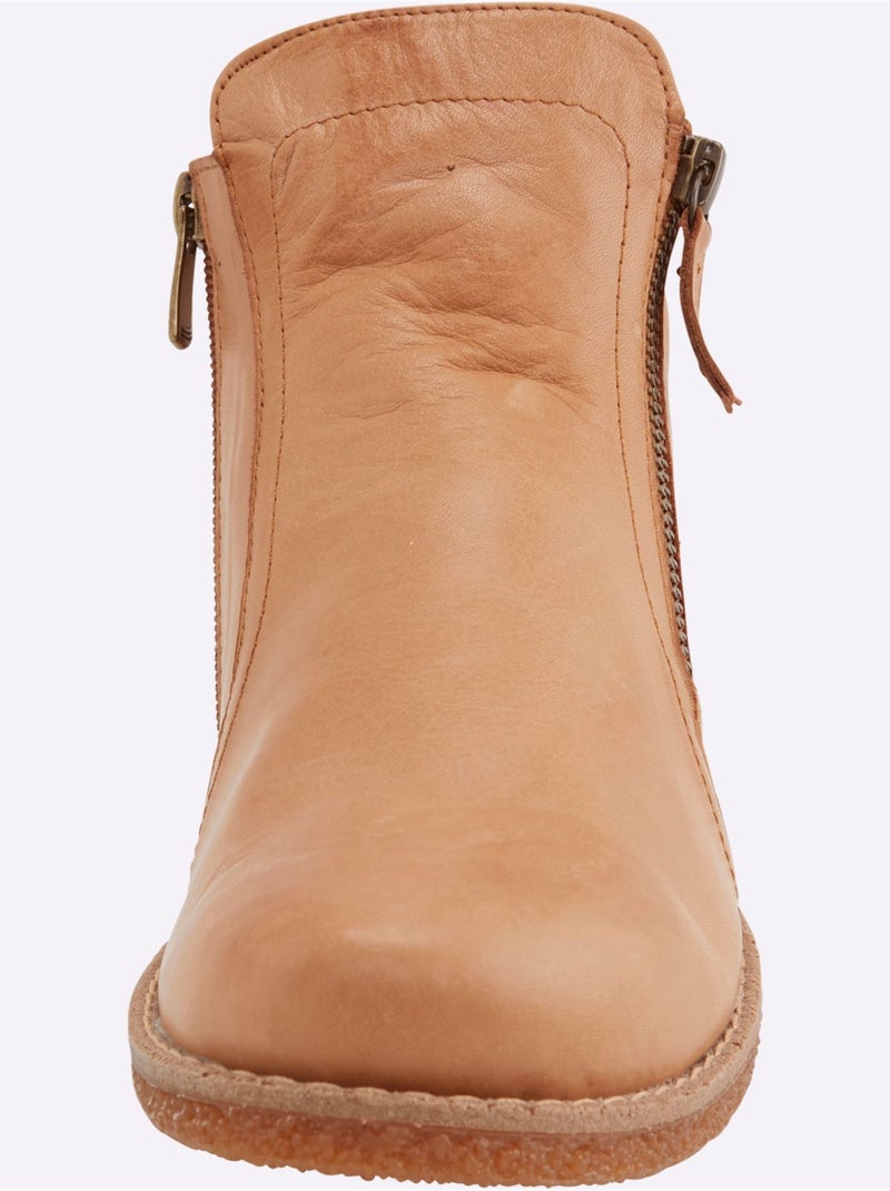Bottines Cuir Nappa De Vache - Taille Standard - Helline Doré - Kiabi