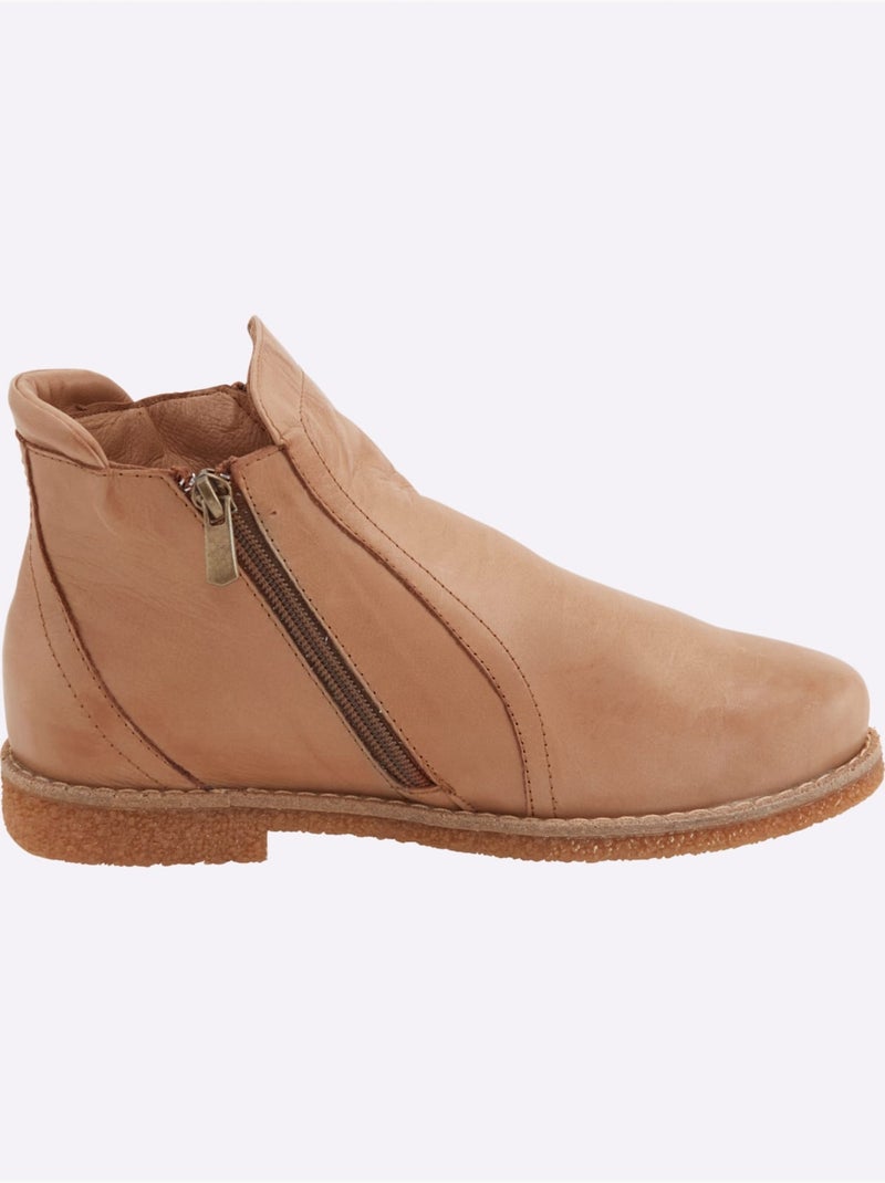 Bottines Cuir Nappa De Vache - Taille Standard - Helline Doré - Kiabi