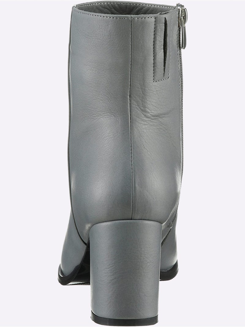 Bottines Cuir Nappa De Vache - Taille Standard - Helline Gris - Kiabi