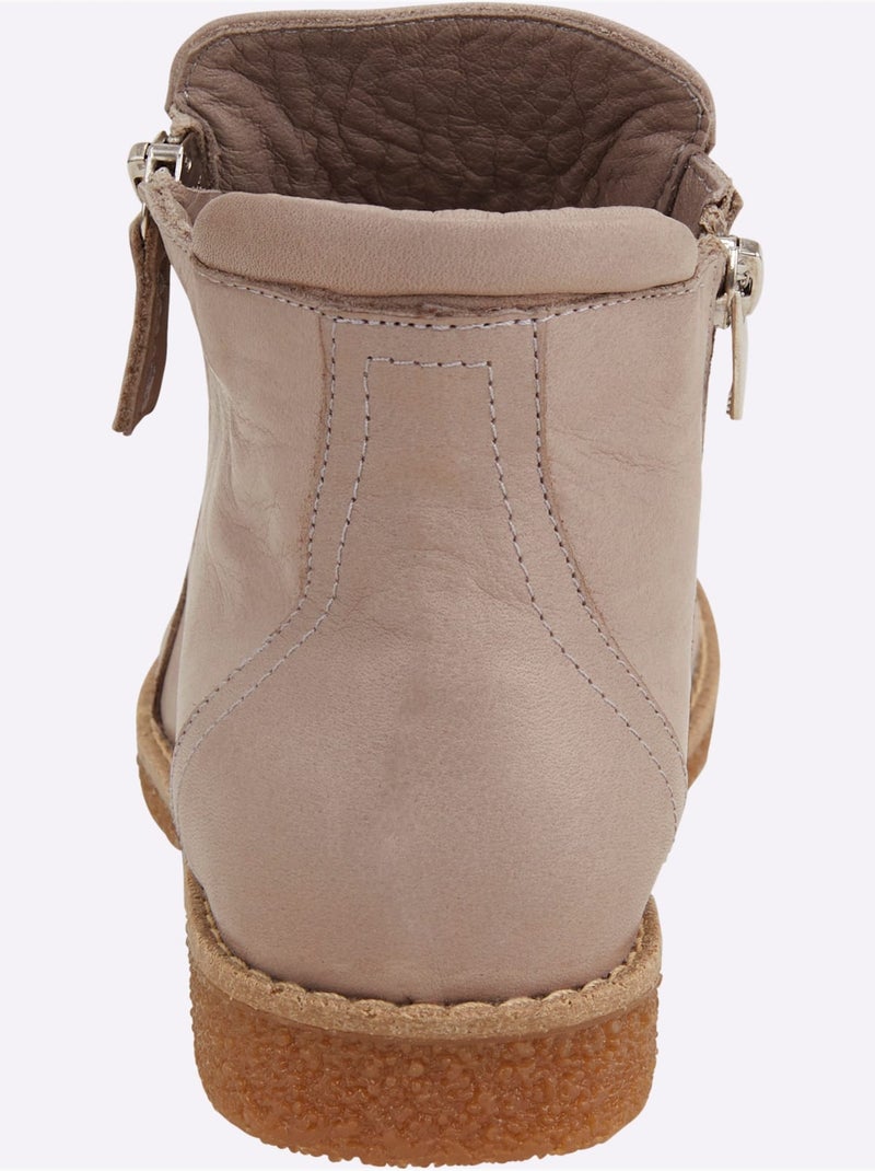 Bottines Cuir Nappa De Vache - Taille Standard - Helline Gris - Kiabi