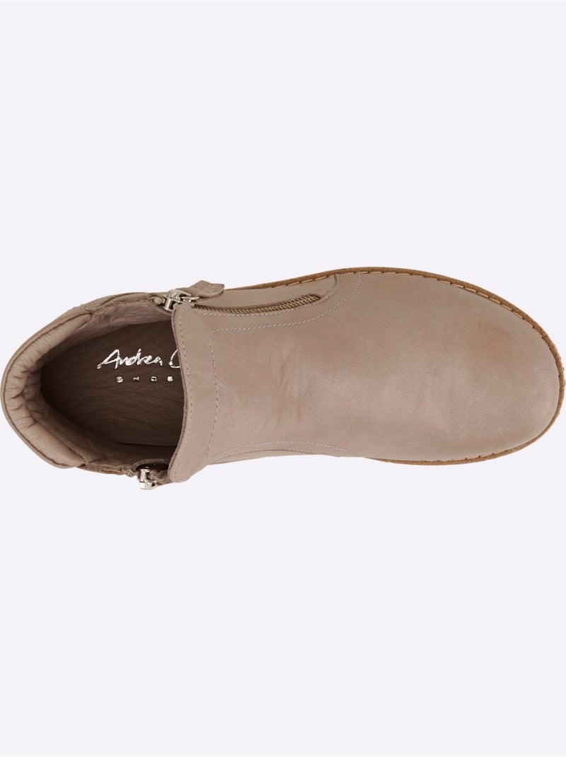 Bottines Cuir Nappa De Vache - Taille Standard - Helline Gris - Kiabi