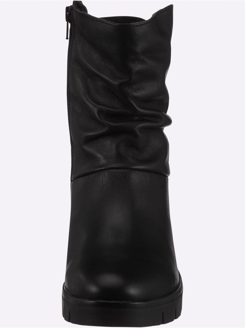 Bottines cuir nappa de vache - taille standard - helline Noir - Kiabi