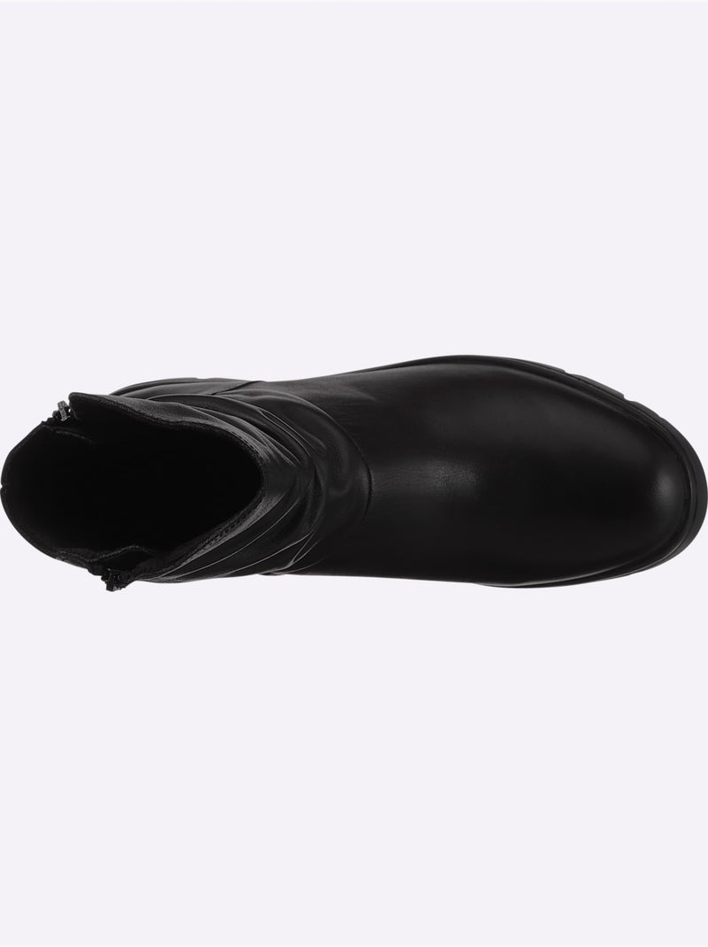 Bottines cuir nappa de vache - taille standard - helline Noir - Kiabi