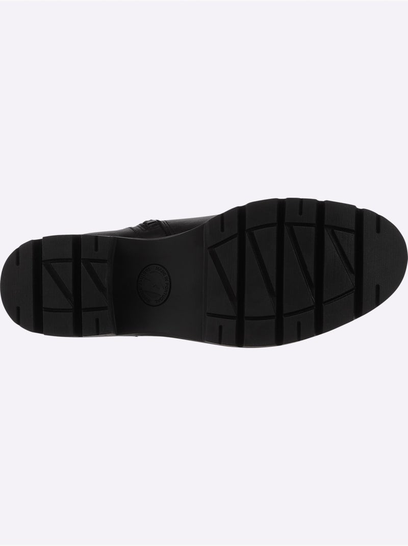 Bottines cuir nappa de vache - taille standard - helline Noir - Kiabi