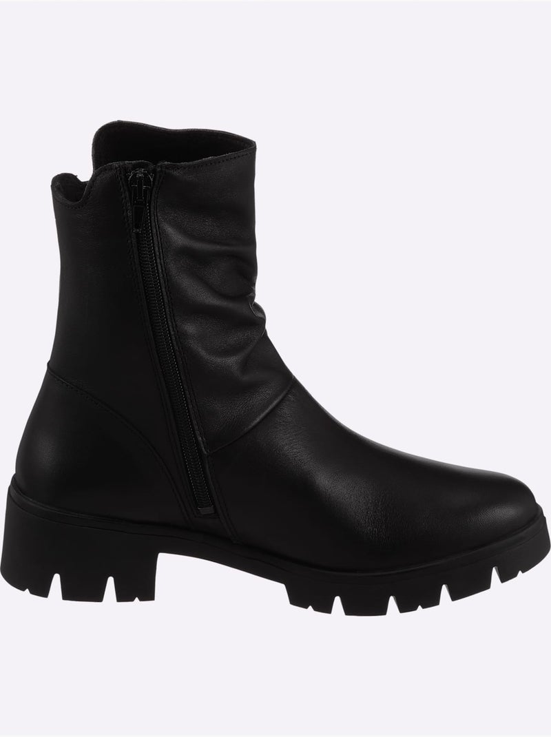 Bottines cuir nappa de vache - taille standard - helline Noir - Kiabi