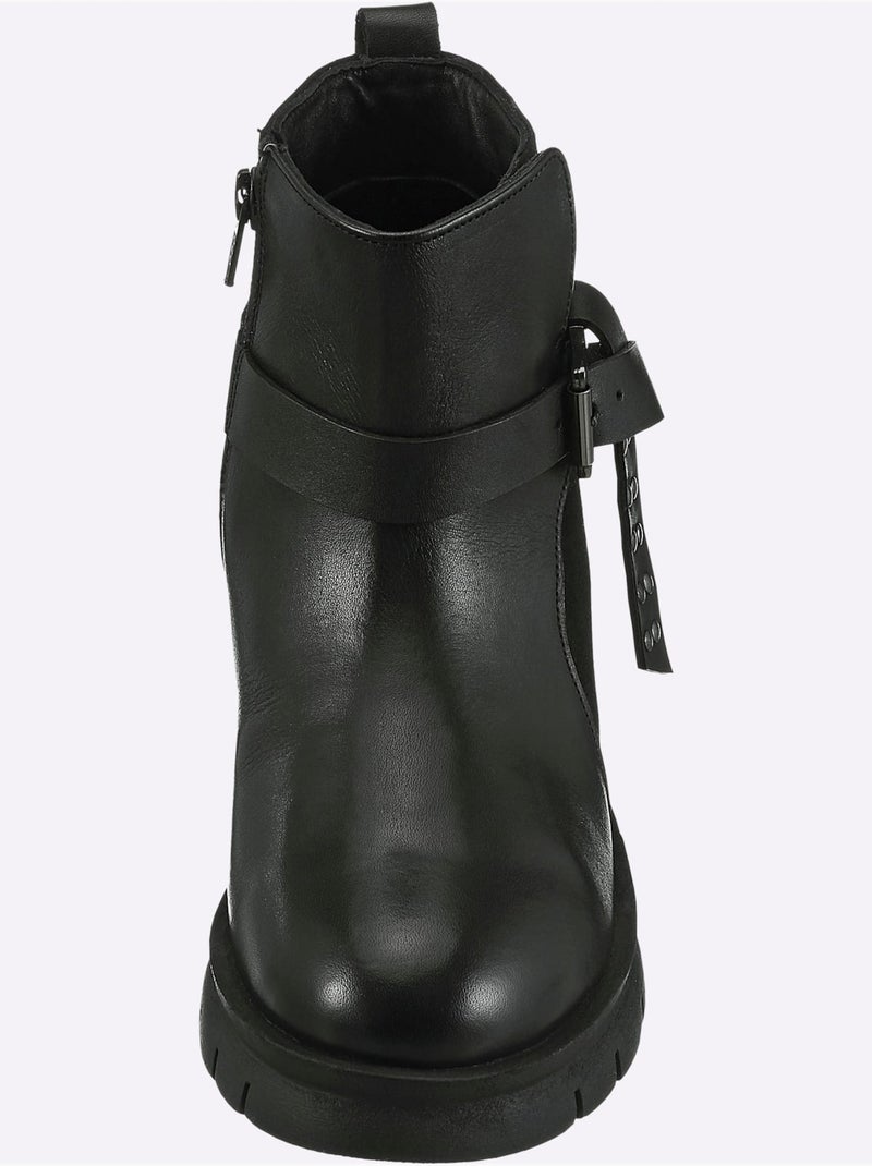 Bottines Cuir Nappa De Vache - Taille Standard - Helline Noir - Kiabi