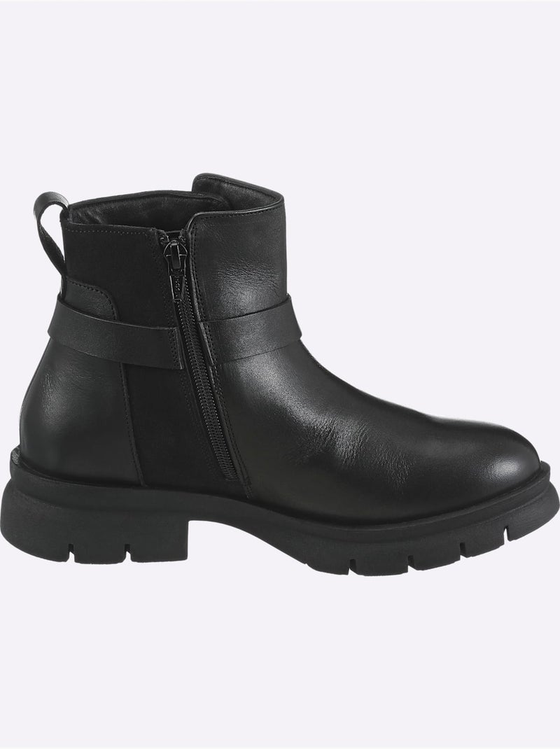 Bottines Cuir Nappa De Vache - Taille Standard - Helline Noir - Kiabi