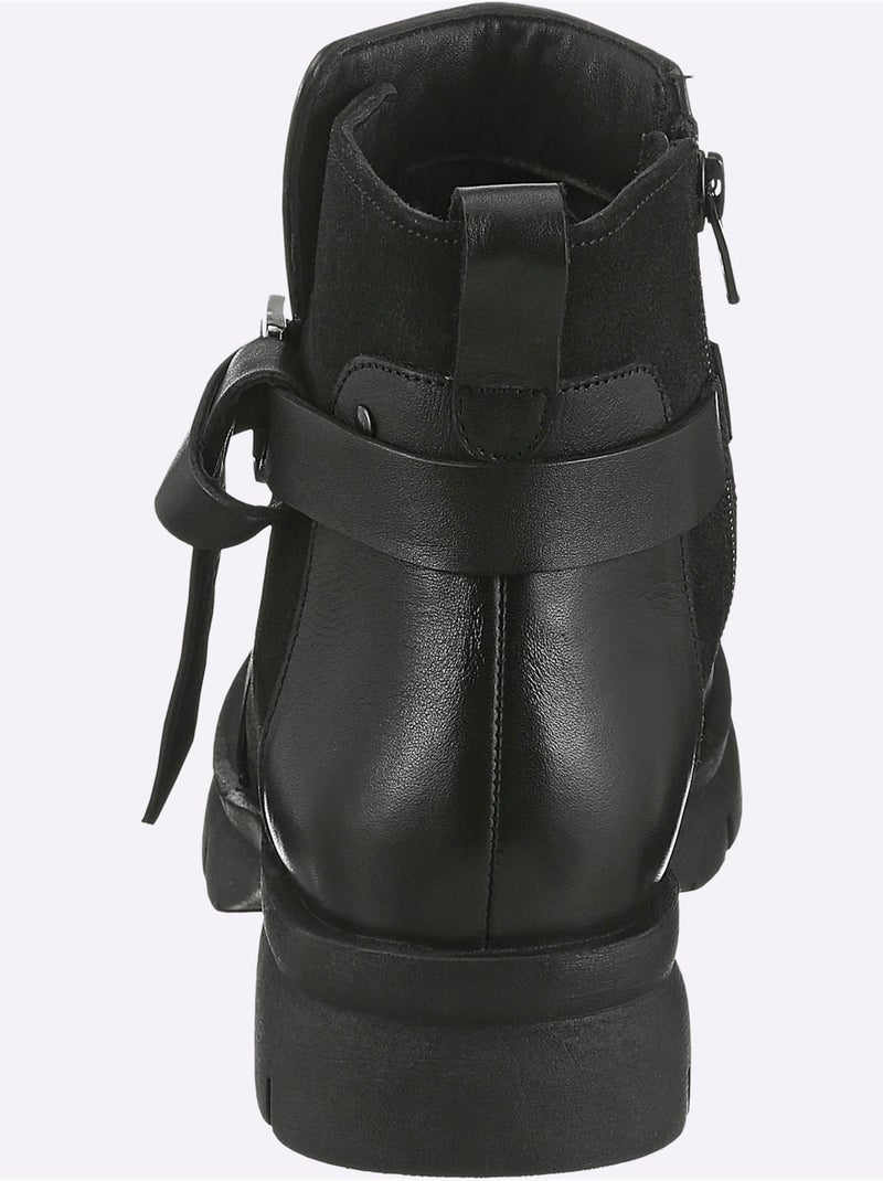 Bottines Cuir Nappa De Vache - Taille Standard - Helline Noir - Kiabi