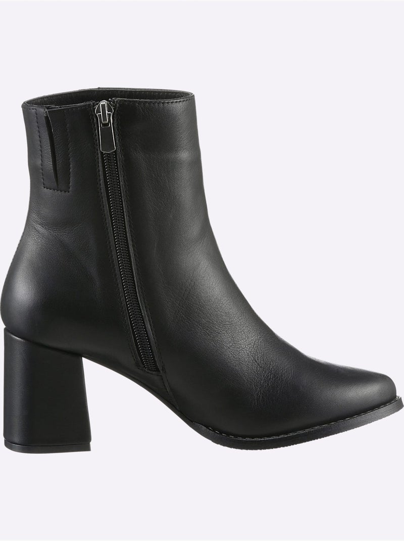 Bottines Cuir Nappa De Vache - Taille Standard - Helline Noir - Kiabi