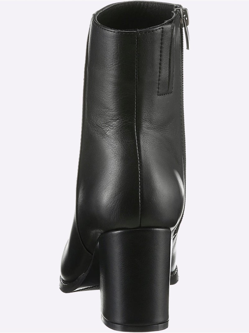 Bottines Cuir Nappa De Vache - Taille Standard - Helline Noir - Kiabi