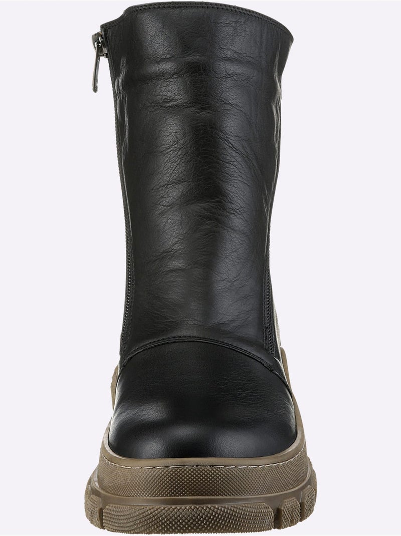 Bottines Cuir Nappa De Vache - Taille Standard - Helline Noir - Kiabi