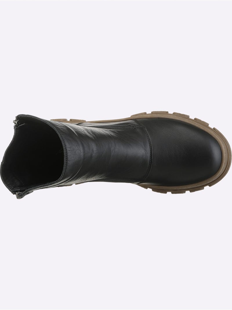 Bottines Cuir Nappa De Vache - Taille Standard - Helline Noir - Kiabi