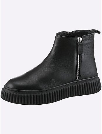 Bottines Cuir Nappa De Vache - Taille Standard - Helline